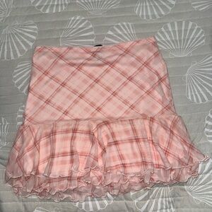 Forever 21 Pink Checkered Mini Skirt